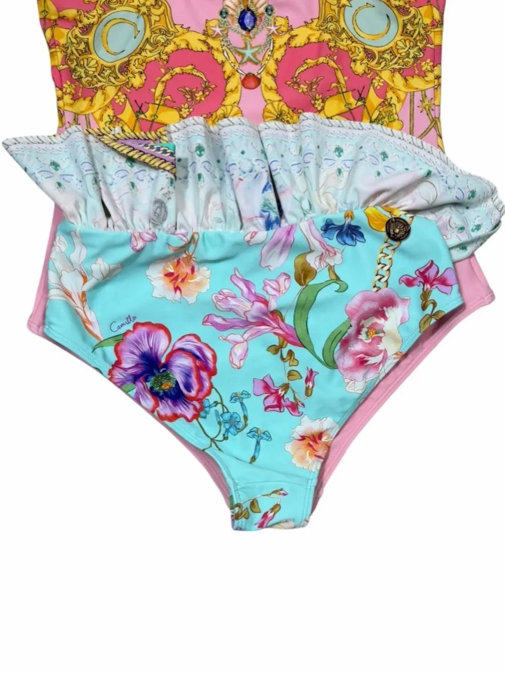 Milla by Camilla Girls Blue Natures Kaleidoscope Frill Ruffle Bikini Bottom